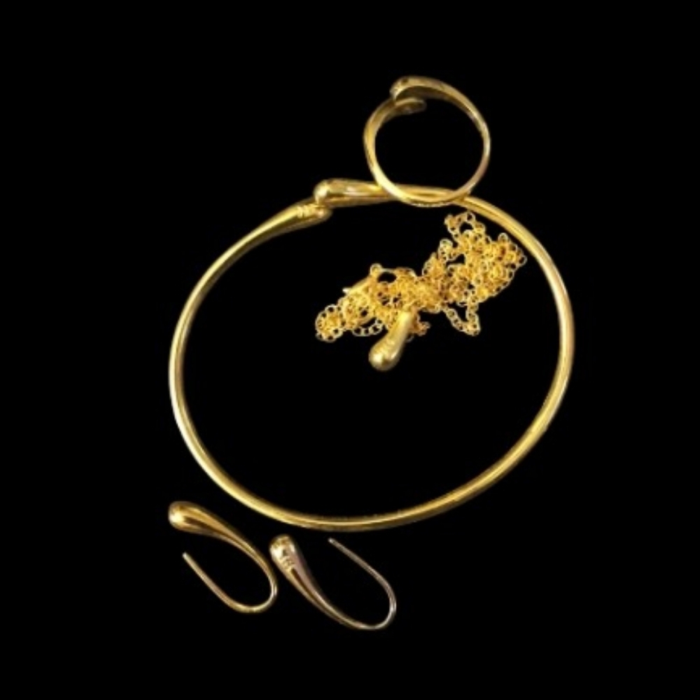 18k gold over sterling Jewelry set. S5